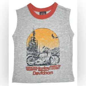 HARLEY DAVIDSON Distressed Sleeveless Muscle Tee Grey NWT New